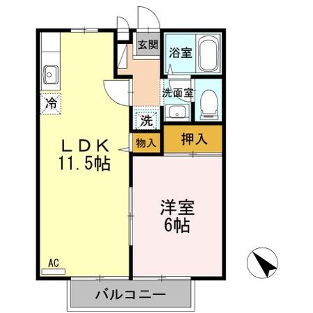 CASAあしだ　A棟（D)の物件間取画像